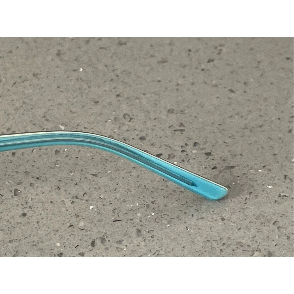 CHELSEA MORGAN Eyeglasses Frames ONLY Aqua Zebra Stripe HALF RIM 51-17-135